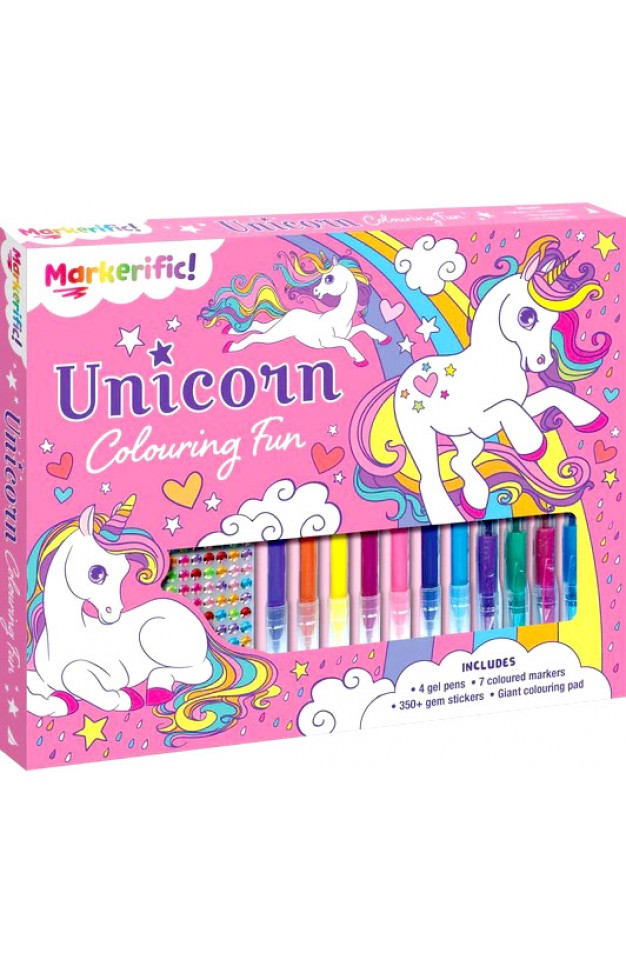 Markerific Unicorn Colouring Fun Book Gift Set For Kids